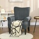 image 2 of HOMCOM Armchair, Upholstered Modern Accent Chair with Wood Legs, Grey