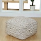 image 2 of Homescapes Sierra Natural Diamond Pattern Jute Square Bean Filled Pouffe - 60 cm