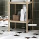 image 6 of 4-Tier Bathroom Storage Shelving Unit, Freestanding Bamboo Shelves, Natural Yellow
