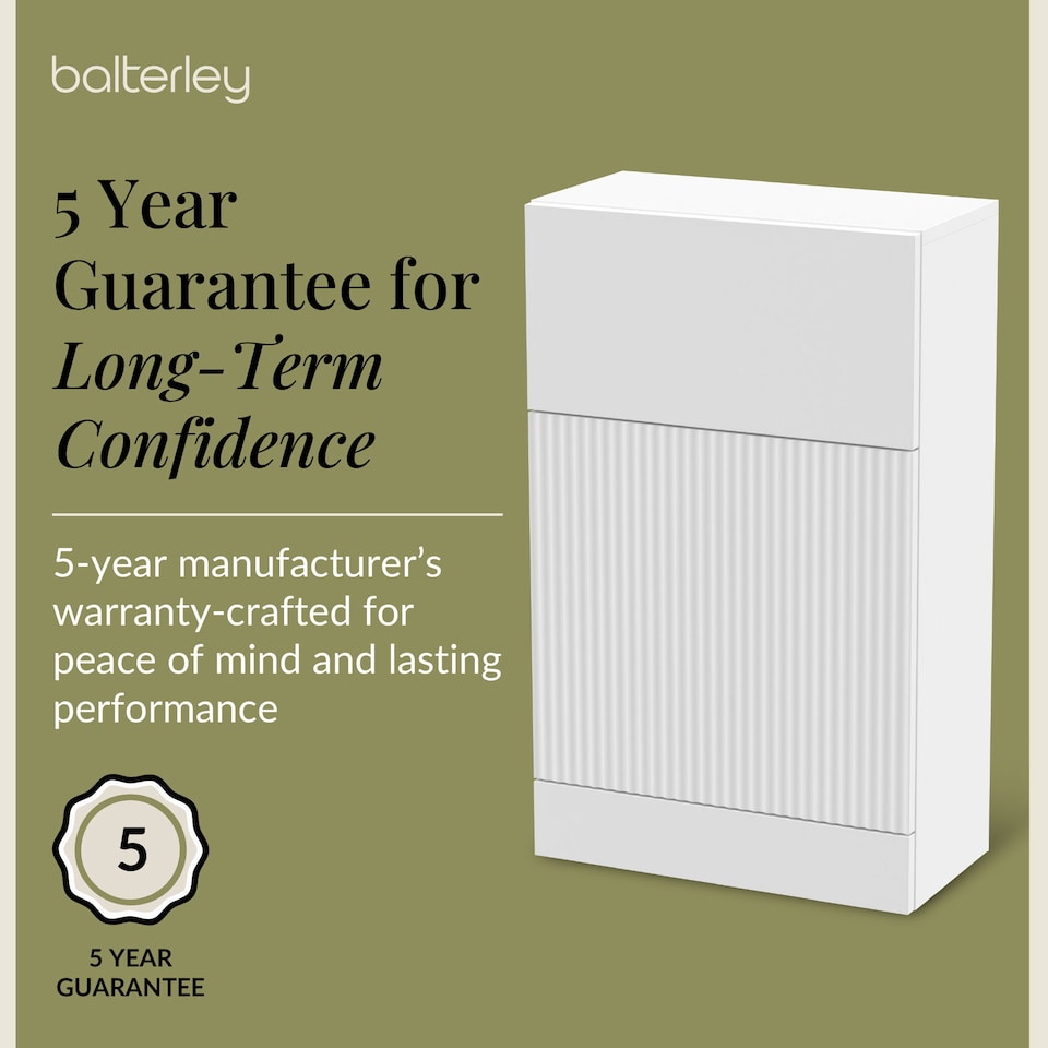 image 1 of Contemporary Fluted 500mm Floor Standing WC Unit, Satin White | White | Satin White | 253 x 500 x 810mm