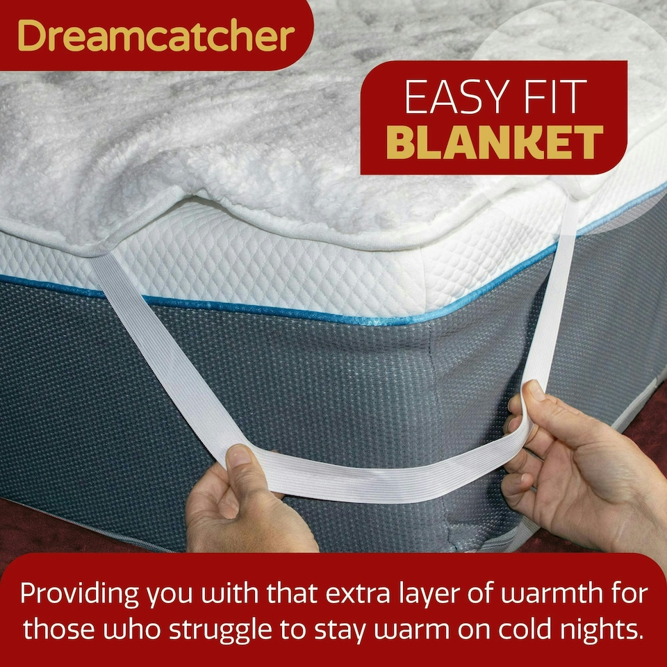 image 1 of Dreamcatcher King Size Bed Electric Blanket Heated Fitted Fleece Under Blanket Cover Dual Control
