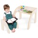 image 9 of COSTWAY Wooded Toddler Kids Desk and Chair Set White