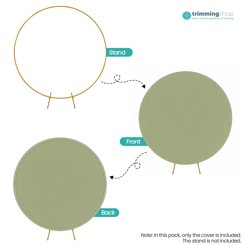 image 1 of 160GSM Sage Green Round Arch Backdrop Cover - 180cm