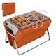 image 1 of Outsunny Charcoal BBQ Grill Portable with Tilting Grate | Orange | Black | 40 x 28 x 25.5 cm