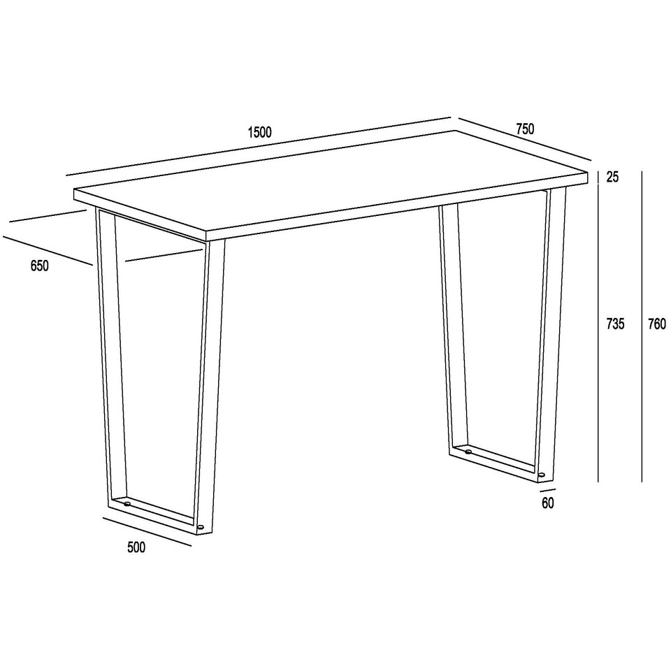 image 1 of Core Products Texas, Rectangular Dining Table H76cm x W150cm x D75cm Brown
