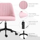 image 7 of Vinsetto Armless Office Chair, Velvet Computer Desk Chair, Scallop Shape Swivel Chair with Adjustable Height and Wheels for Home Office Study Bedroom, Pink