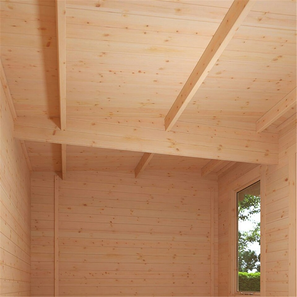 image 1 of 16ft x 14ft (4750mm x 4150mm) Horsforth "The Utah" 44mm Log Cabin With 3 Windows