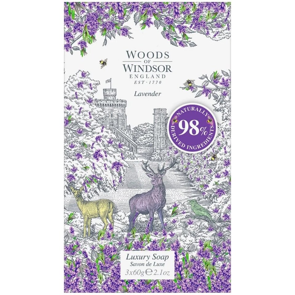 image 1 of Woods of Windsor Lavender Soap 3 x 60g