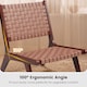 image 5 of COSTWAY Modern Lounge Chair Woven Leather Accent Chair Armless Reading Side Chair Brown