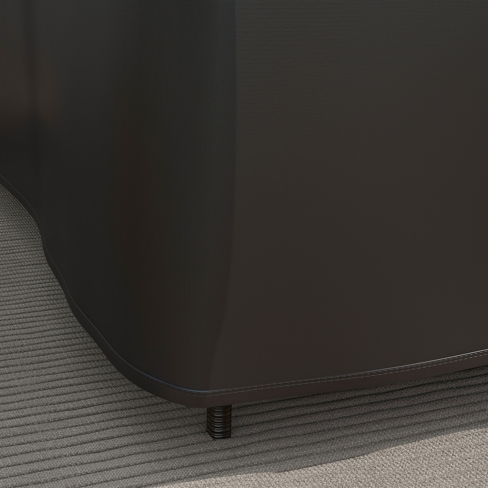 image 1 of Outsunny L-Shaped Rattan Corner Sofa Cover Waterproof Oxford Fabric 250x250x79cm | Black | Black | 250L x 250W x 79Hcm