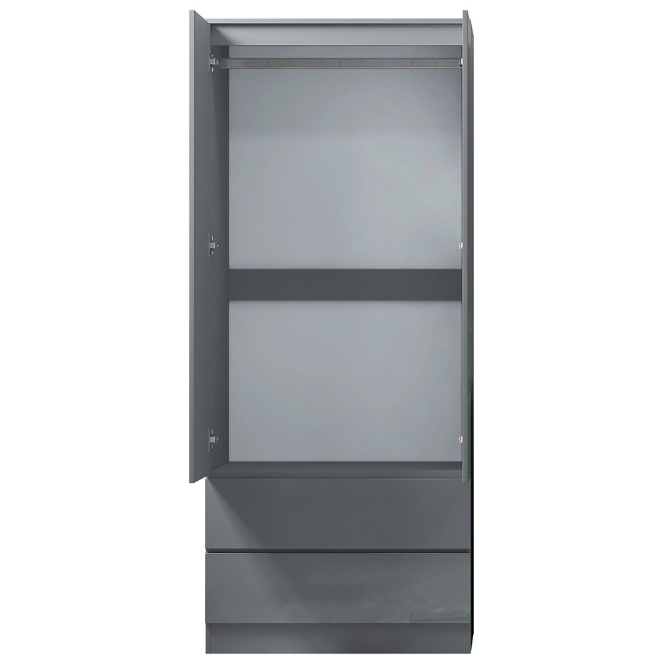 image 1 of FWStyle Stora 2 Door 2 Drawer Combination Wardrobe - Grey Gloss Front Grey
