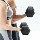 image 3 of Plastic Vinyl Hex Dumbbells - 2 x 5kg