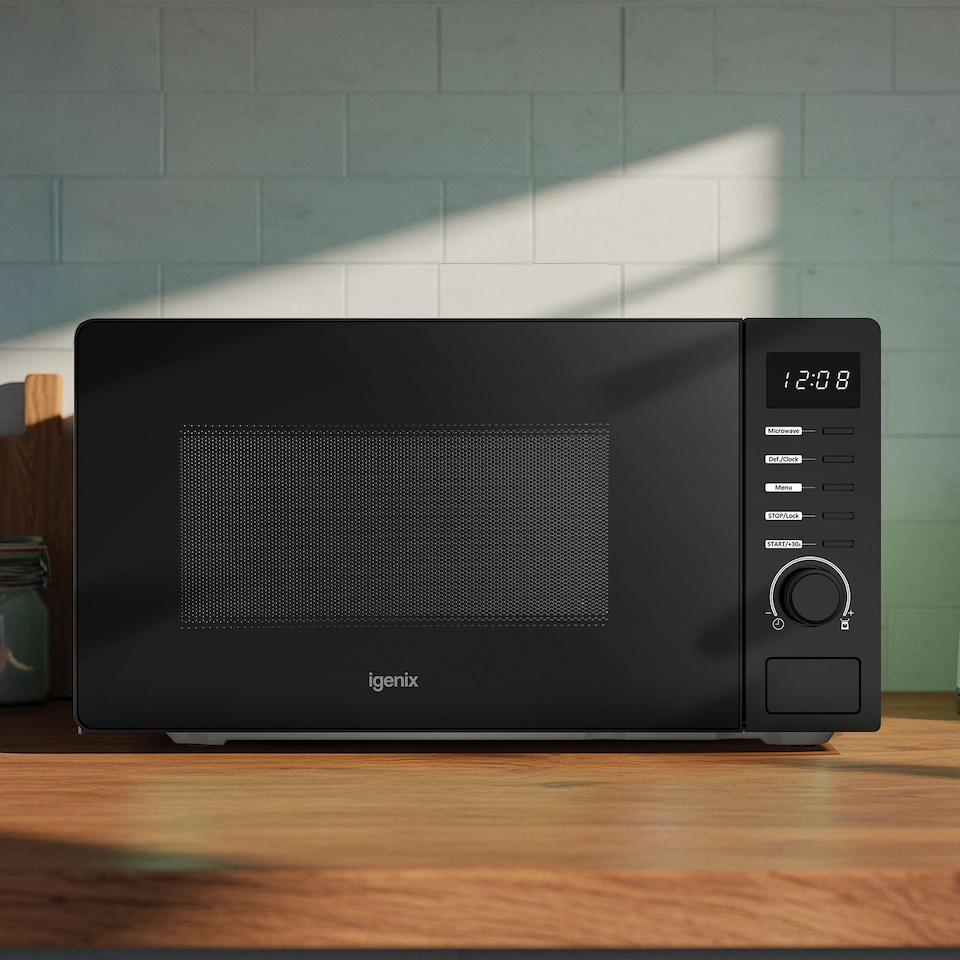 image 1 of 20L 700W Digital Microwave, 8 Functions, 5 Power Levels, Igenix IGMS02070B