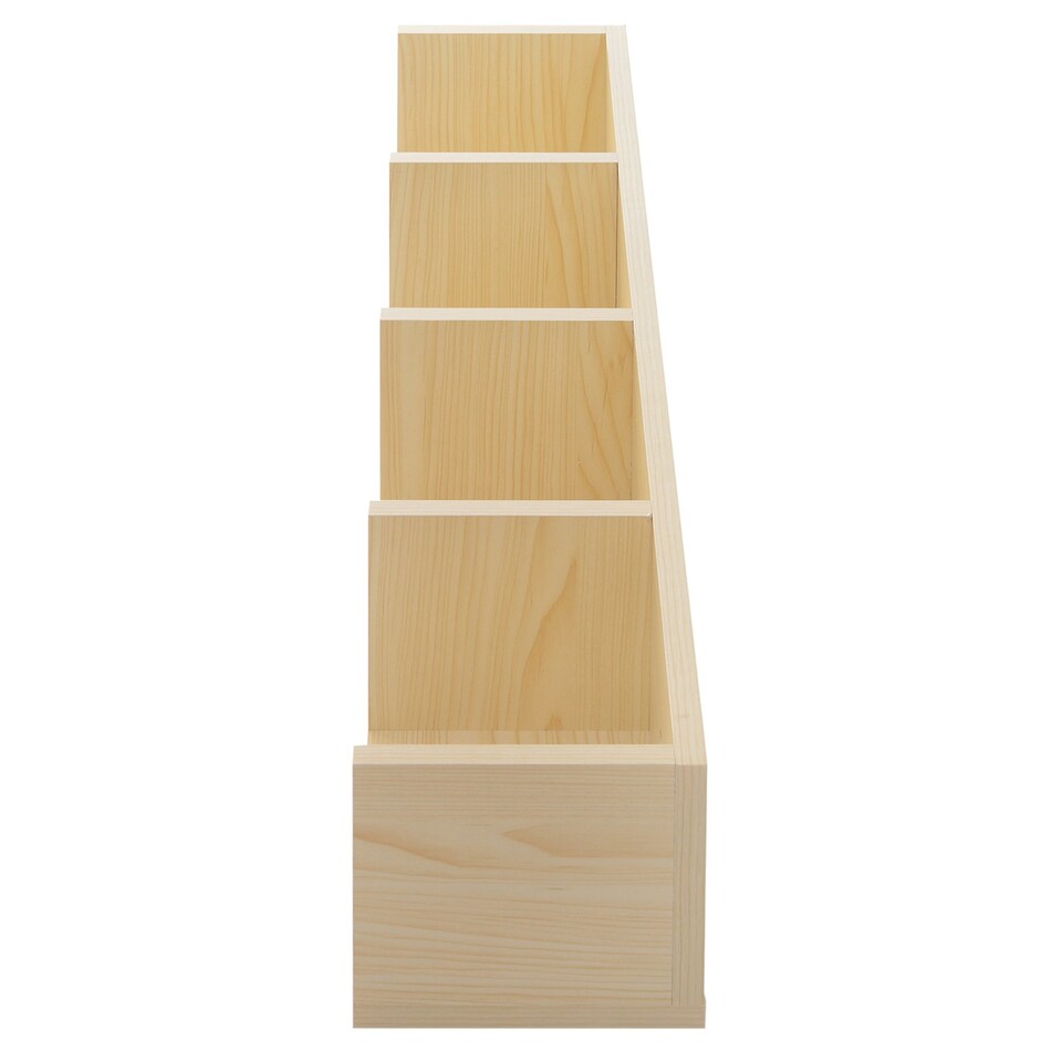 image 1 of HOMCOM Wooden Wall-Mounted Storage Media Display Shelf Center Rack, Natural