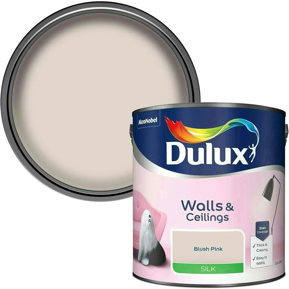 image 1 of Dulux Silk Blush Pink 2.5L Paint