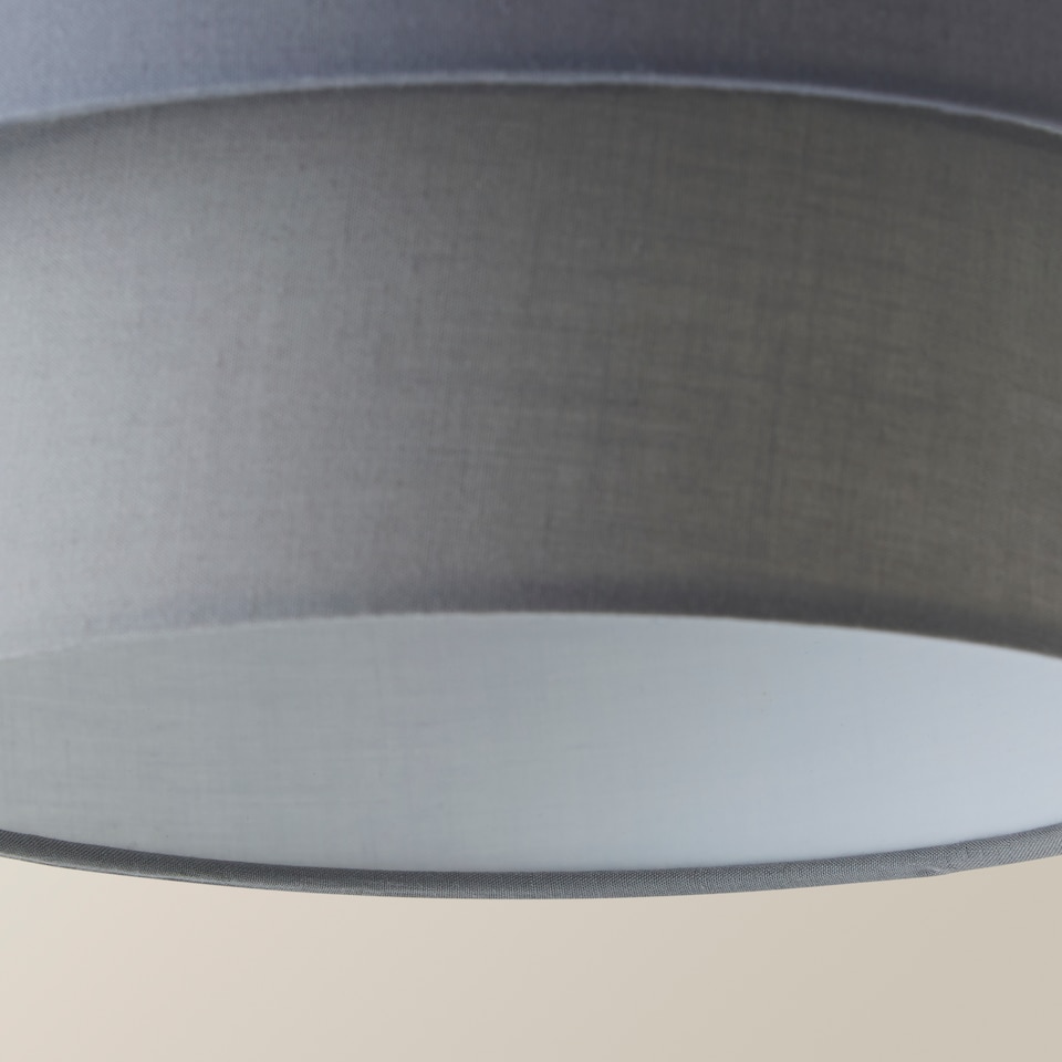 image 1 of ValueLights Aztec 3 Tier Charcoal Fabric Ceiling Light Shade | Grey