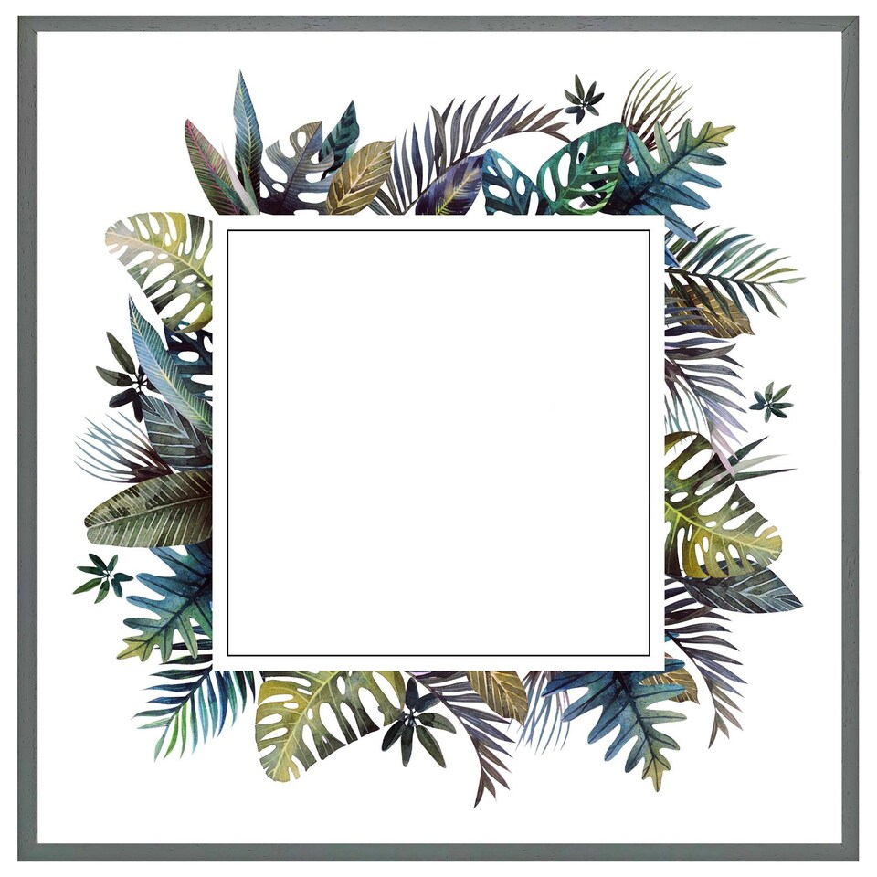 image 1 of Square tropical border (Picture Frame) Grey | L