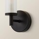 image 6 of ValueLights Canya Black IP44 Frosted Glass Wall Light | Black