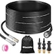 image 1 of Drain cleaning hose set including 2 nozzles and 3 adapters | Black | black | 30 m | 1