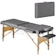 image 1 of HOMCOM Portable Massage Table, 3 Section Adjustable Beauty Bed, Wooden Foldable Massage Bed with Face Cradle, Padded Armrests for Spa, Lash, Tattoo, Grey | Grey | Grey