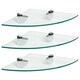 image 2 of Harbour Housewares 3x Floating Glass Corner Shelves - 30cm - Silver Brackets - Bathroom Shower Storage Vanity Display Unit Shelf | Silver | Clear/Chrome | 30 x 30 x 0.5 CM | 3