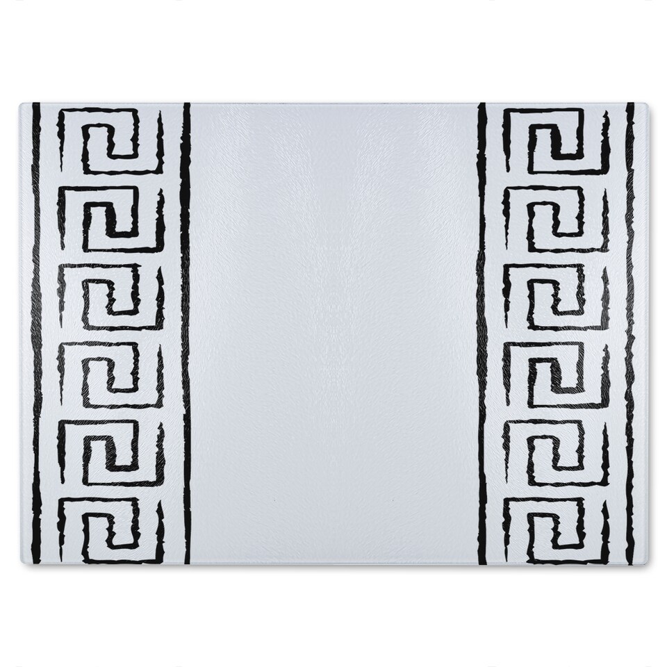 image 1 of Egyptian Pattern Glass Chopping Board | Multi