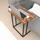 image 3 of Wood Laptop Table, Home Office Portable Computer Stand C-Shape With Metal Legs | Black | Sapphire Oak