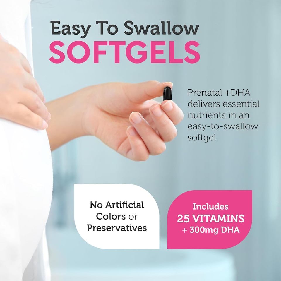 image 1 of Prenatal Vitamin with DHA 300 & Folate, Multivitamin for Mother/Child, 60c