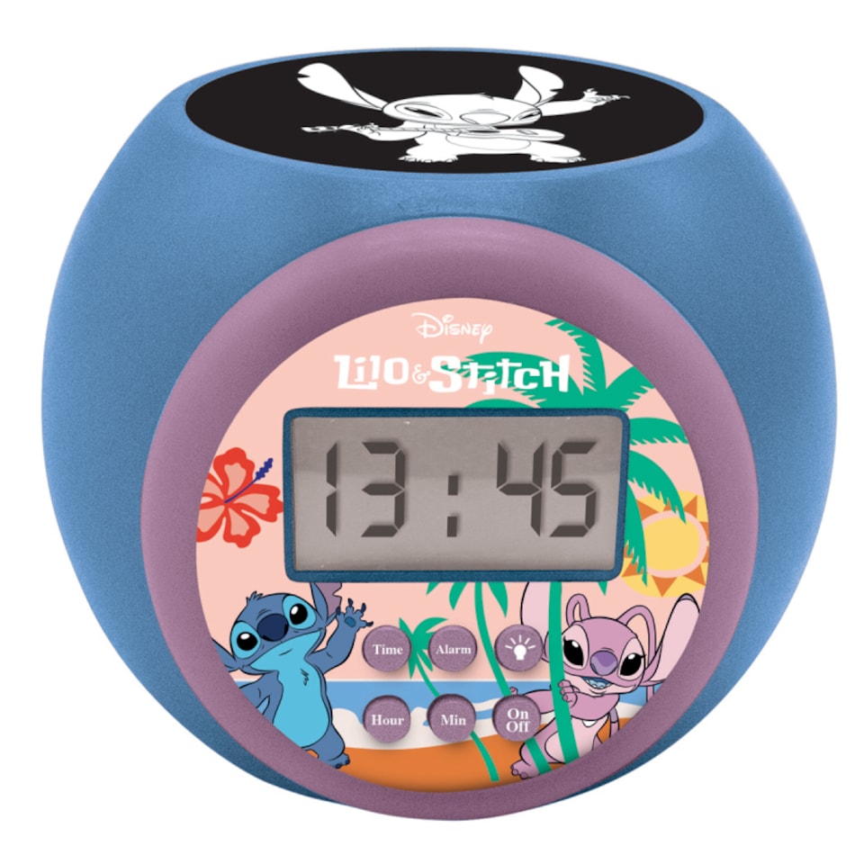 image 1 of Lexibook RL977D Disney Stitch Childrens Projector Clock with Timer