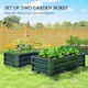 image 4 of Outsunny Set of 2 Raised Garden Bed Galvanised Planter Box, Green