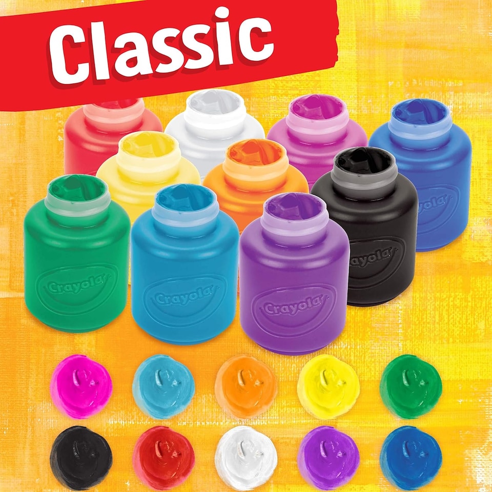 image 1 of Crayola Washable Kids Paint Set Pack Of 10