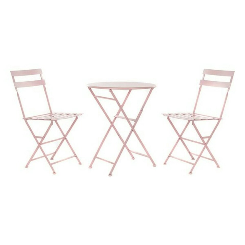 image 1 of Table set with 2 chairs DKD Home Decor MB-177410 Pink 60 x 60 x 75 cm (3 pcs) Pink