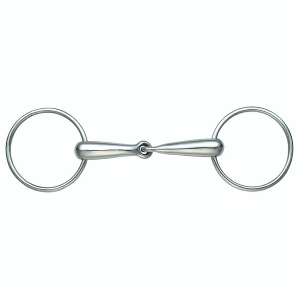 Shires Hollow Mouth Horse Race Snaffle Bit - Light Steel - 5.5in