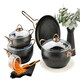 image 1 of Alya Collection 7-Piece Non-Stick Granite Cookware Set (Black)