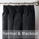 image 3 of Chenille Blackout Pencil Pleat Top Curtains 168cm x 137cm Black | Black | Black | 1