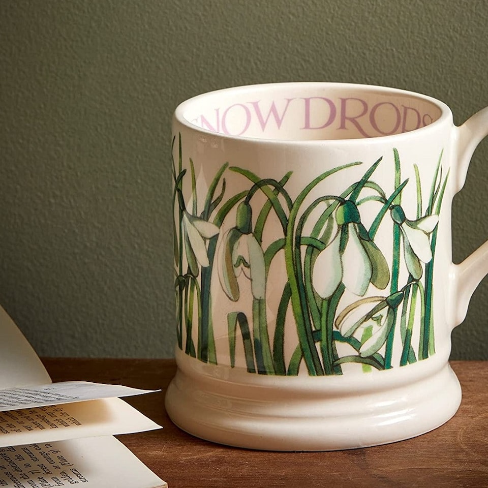 image 1 of Mug: 1 x 300ml Emma Bridgewater Snowdrop Half Pint Mug, Ceramic White