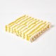 image 1 of Homescapes Cotton Yellow Thick Stripe Floor Cushion - 40 x 40 cm | Yellow | 40 x 40 cm