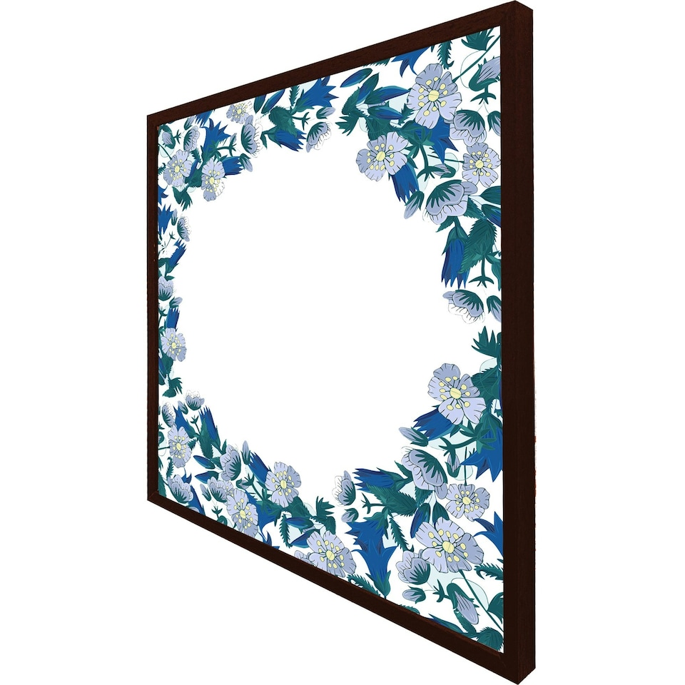 image 1 of Winter blue flowers (Picture Frame) Brown | S