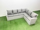 image 3 of Fimous 9 Seat Rattan Garden Furniture Corner Sofa Set Outdoor Adjustable Lifting Dining or Coffee Table Set with Big Footstool Light Grey