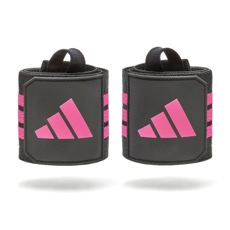 image 1 of Adidas Training Wrist Wraps, Adult Black/Pink, Pair, Hook and Loop Closure | Multi | Black/Pink