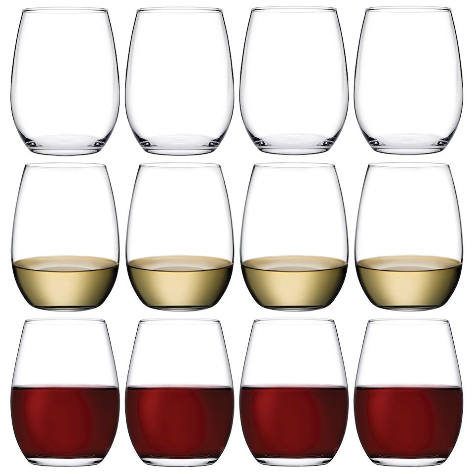 570ml Pasabahce Drinking Glasses Tumblers Cups Set | Clear | 12