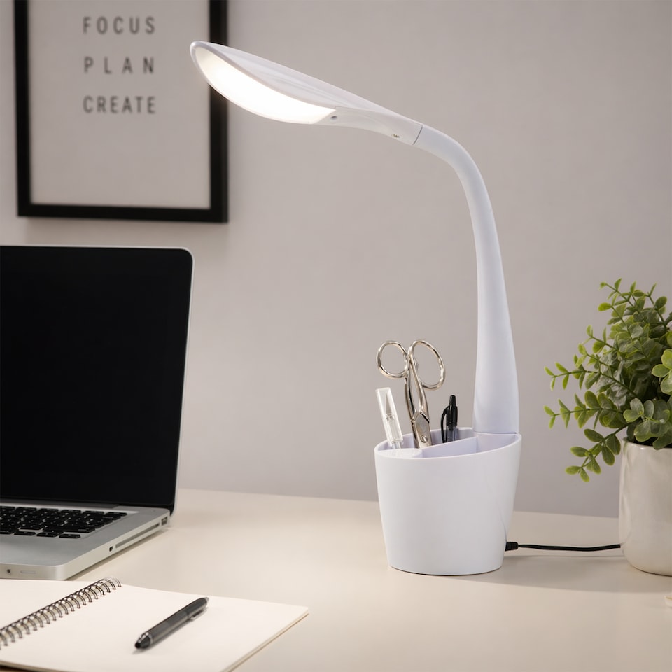 image 1 of PURElite Natural Daylight Hobby Lamp - Table & Desk Lamp, Flexible LED Light with 4 Brightness Settings for Reading & Crafts