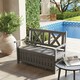 image 8 of Outsunny Wood Storage Garden Bench for Patio Outdoor Seating, Charcoal Grey 