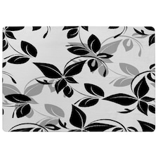 Black & White Floral (Rug) Black | Large: 140x200cm