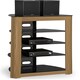 image 1 of Centurion Supports Zinnia Black with Oak Fascia 5-Shelf Flat Screen TV, Hi-Fi, AV Rack, Media Stand, Entertainment Unit Brown | Black