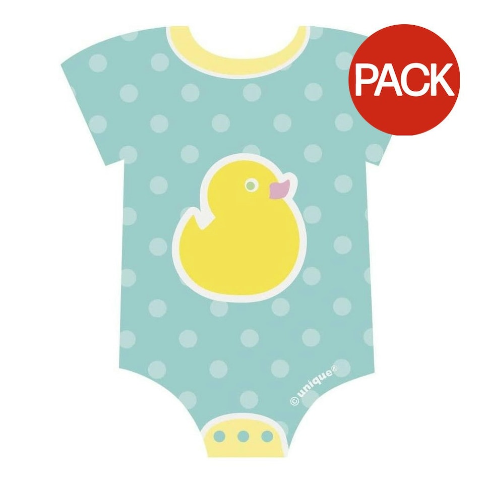 Unique Party Paper Polka Dot Baby Shower Decoration (Pack of 24) - Blue/Yellow - One Size
