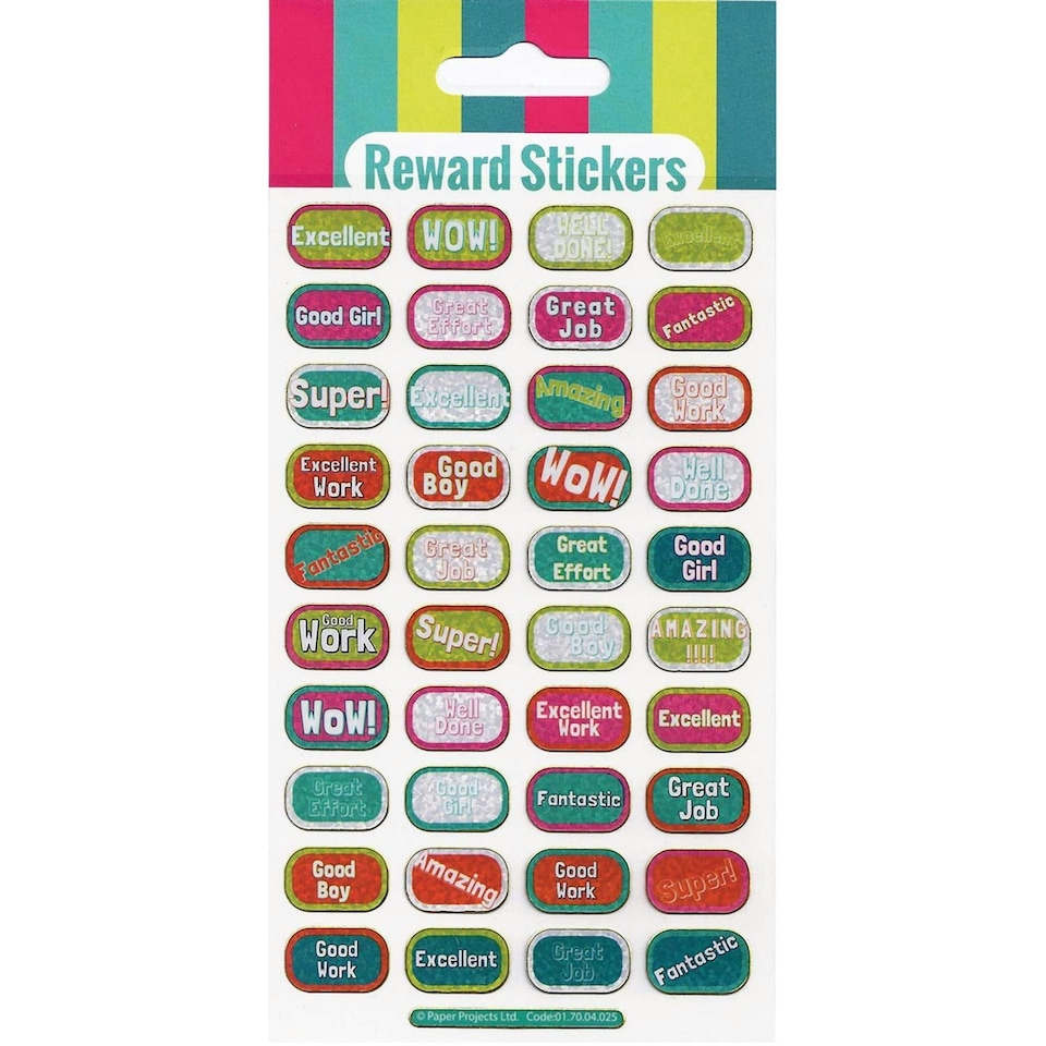 image 1 of Paper Projects Reusable Captions Reward Stickers - Multicoloured - One Size