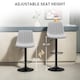 image 4 of HOMCOM Modern Bar Stools Set of 2, Height Adjustable Swivel Bar Chairs with Backrest, Gas Lift and Footrest, Chenille Barstools for Breakfast Counter, Kitchen Island, Grey | Grey | Grey | 1