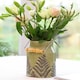image 2 of Pear Green Fern Churn Vase Green