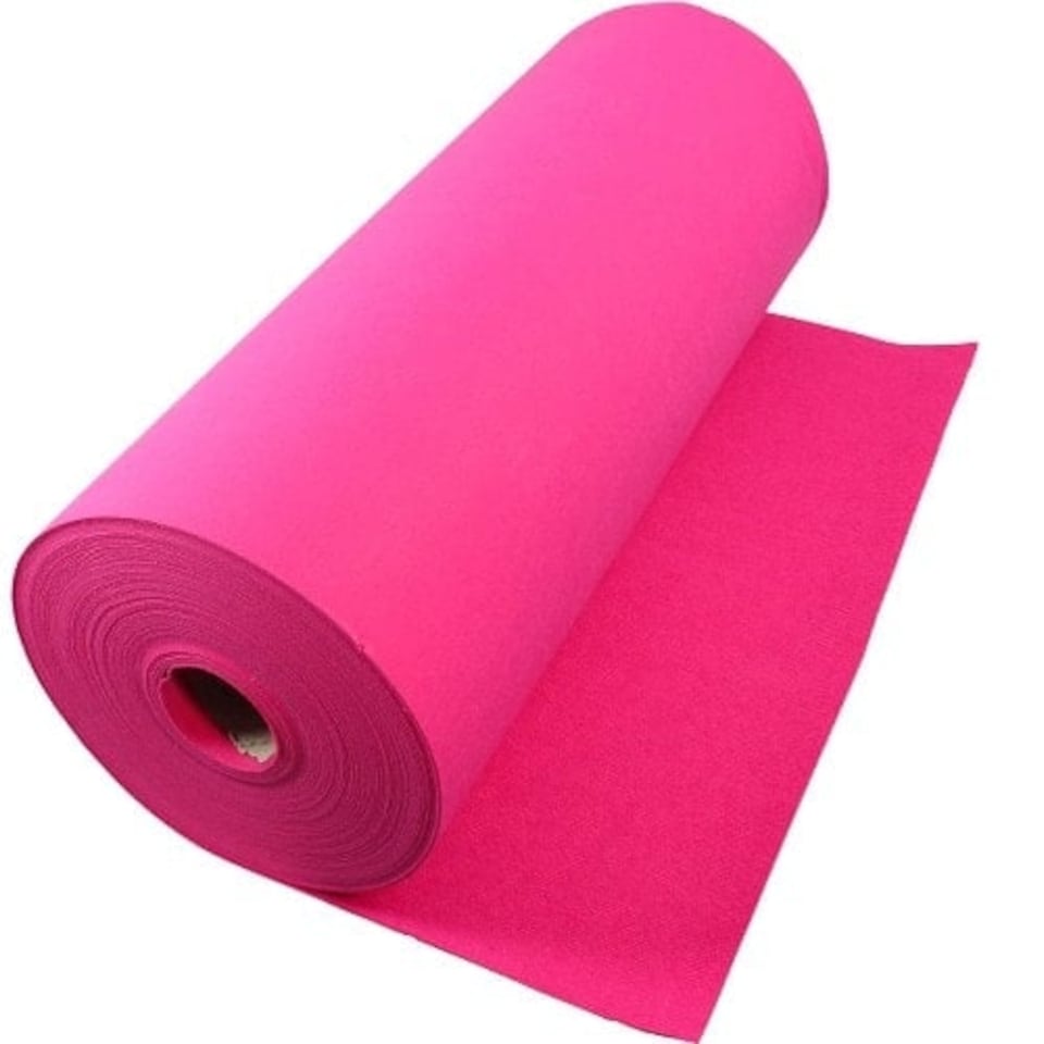 image 1 of 50 Metres Exhibition Quality Ribbed Heavy Duty Fuchsia Pink Carpet Runner 1 Metre Wide